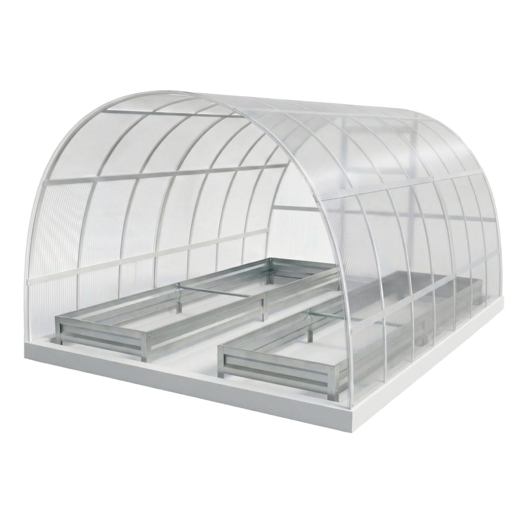 Грядки в теплице серебряный