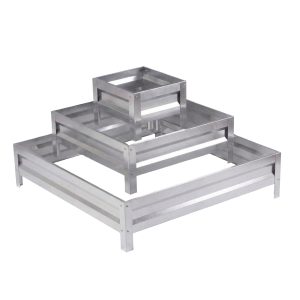Клумба трехъярусная квадратная серебряный